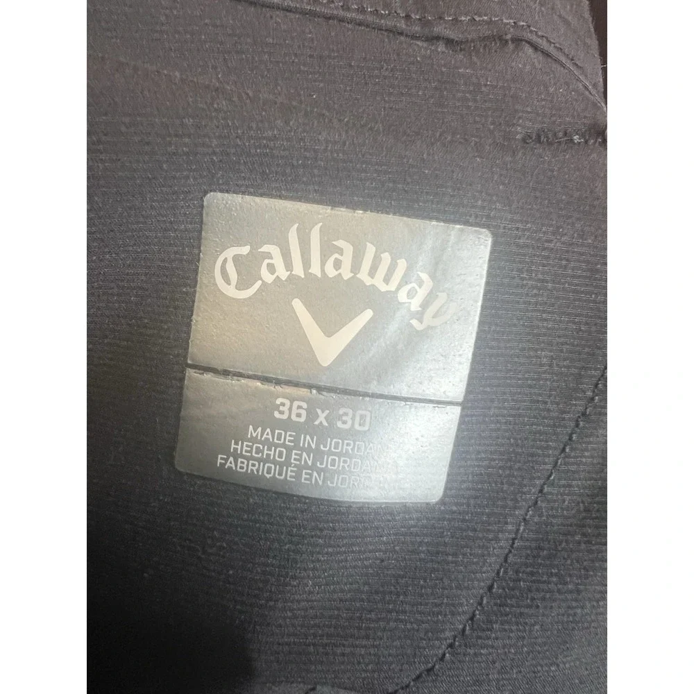 Callaway Golf Pants Black 38x30 Flat Front Stretch‎ Performance